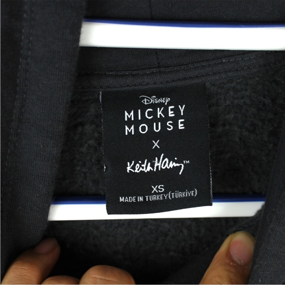 Disney Mickey Mouse x Keith Haring Hoodie Disneyland Unisex Black Size X-Small - Picture 6 of 14